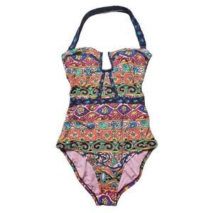Nanette Lepore Strappy Haulter Women's One-Piece Swimsuit Size Small